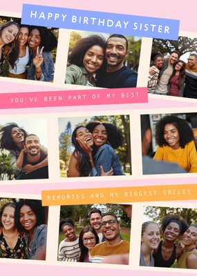 Sister Memories And Smiles Photo Upload Birthday Card