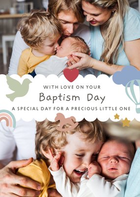 With Love On Your Baptism Day Photo Upload Card