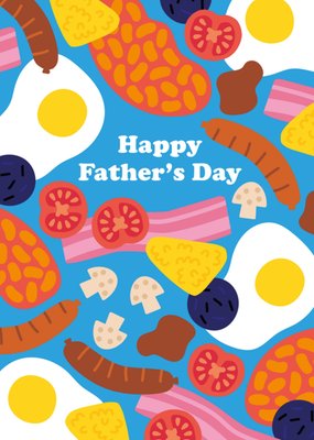 Happy Father’s Day Full English Breakfast Illustrated Card