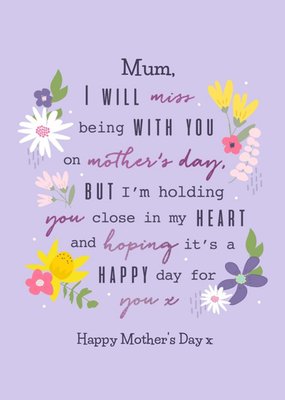 MumThoughtful Words Modern Floral Design Mother's Day Card