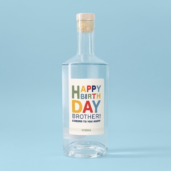 Personalised Birthday Brother Vodka 70cl