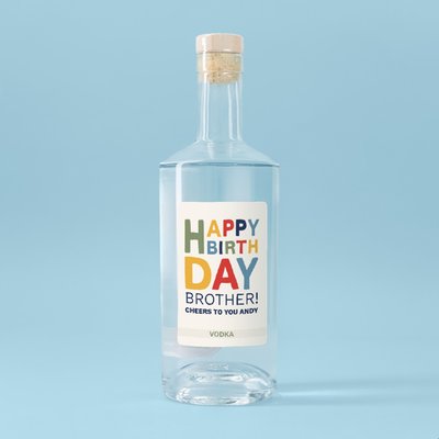 Personalised Birthday Brother Vodka 70cl
