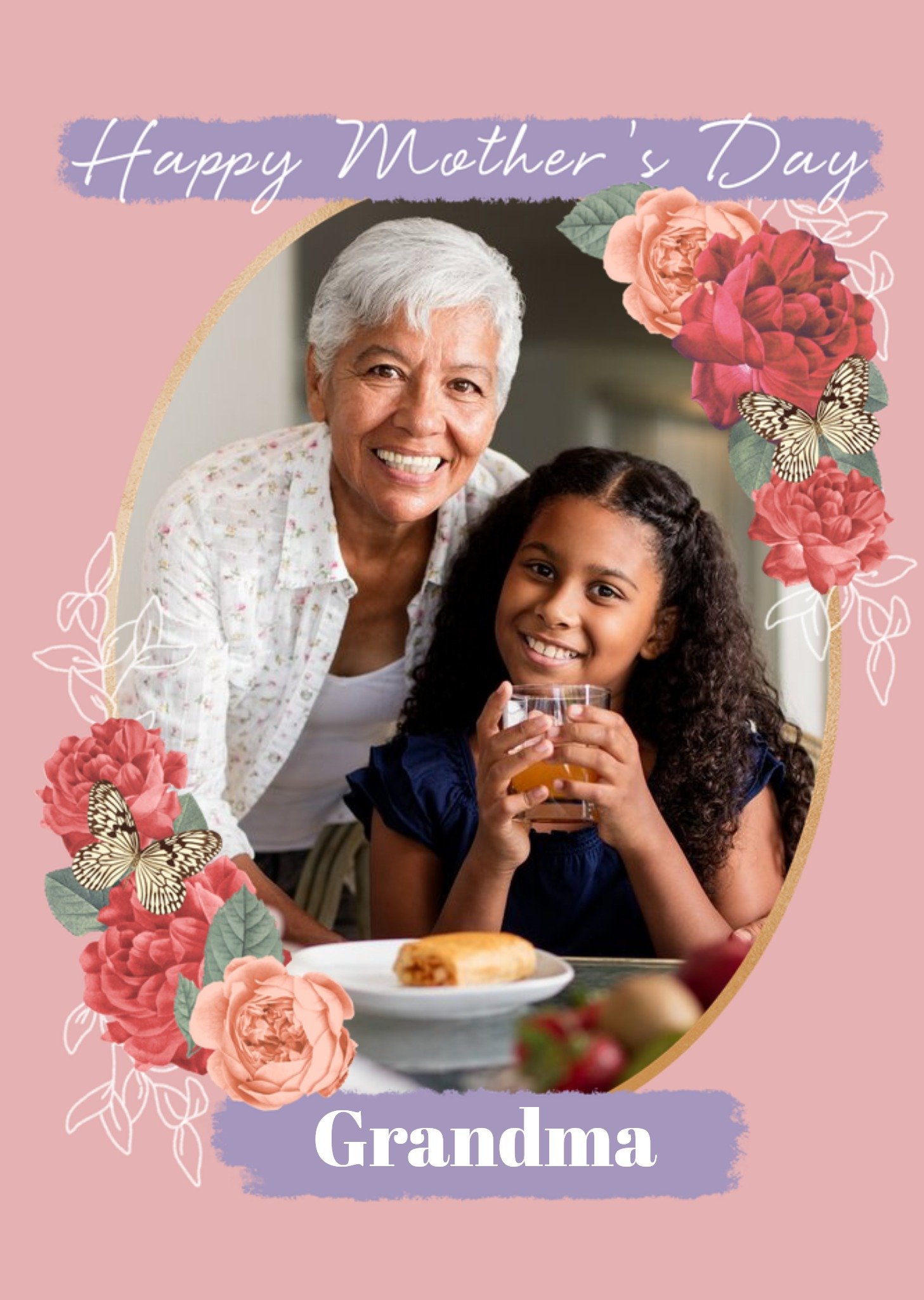 Moonpig Traditional Floral Photo Upload Mother's Day Card