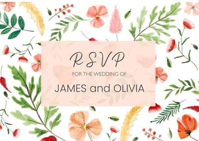 Floral Personalised RSVP Wedding Invitation