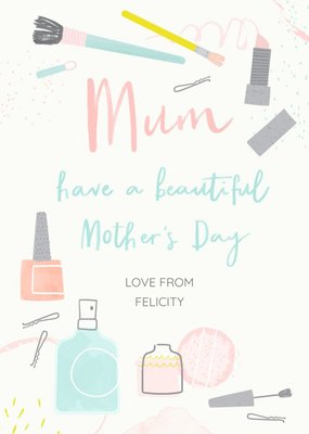 Illustrated Beauty Products Have A Beautiful Mother's Day Card