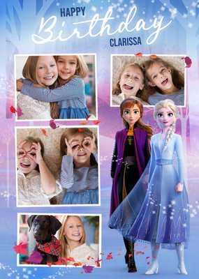 Disney Frozen 2 Anna Elsa multiple photo upload Birthday Card