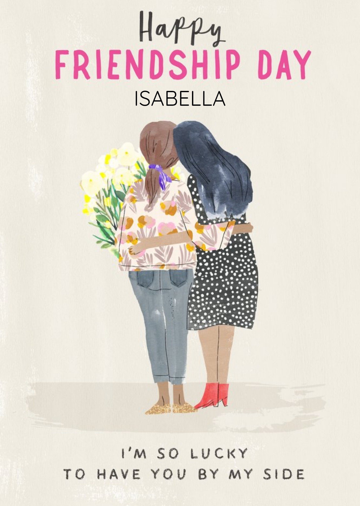 Moonpig Illustrative Friends Editable Friendship Card