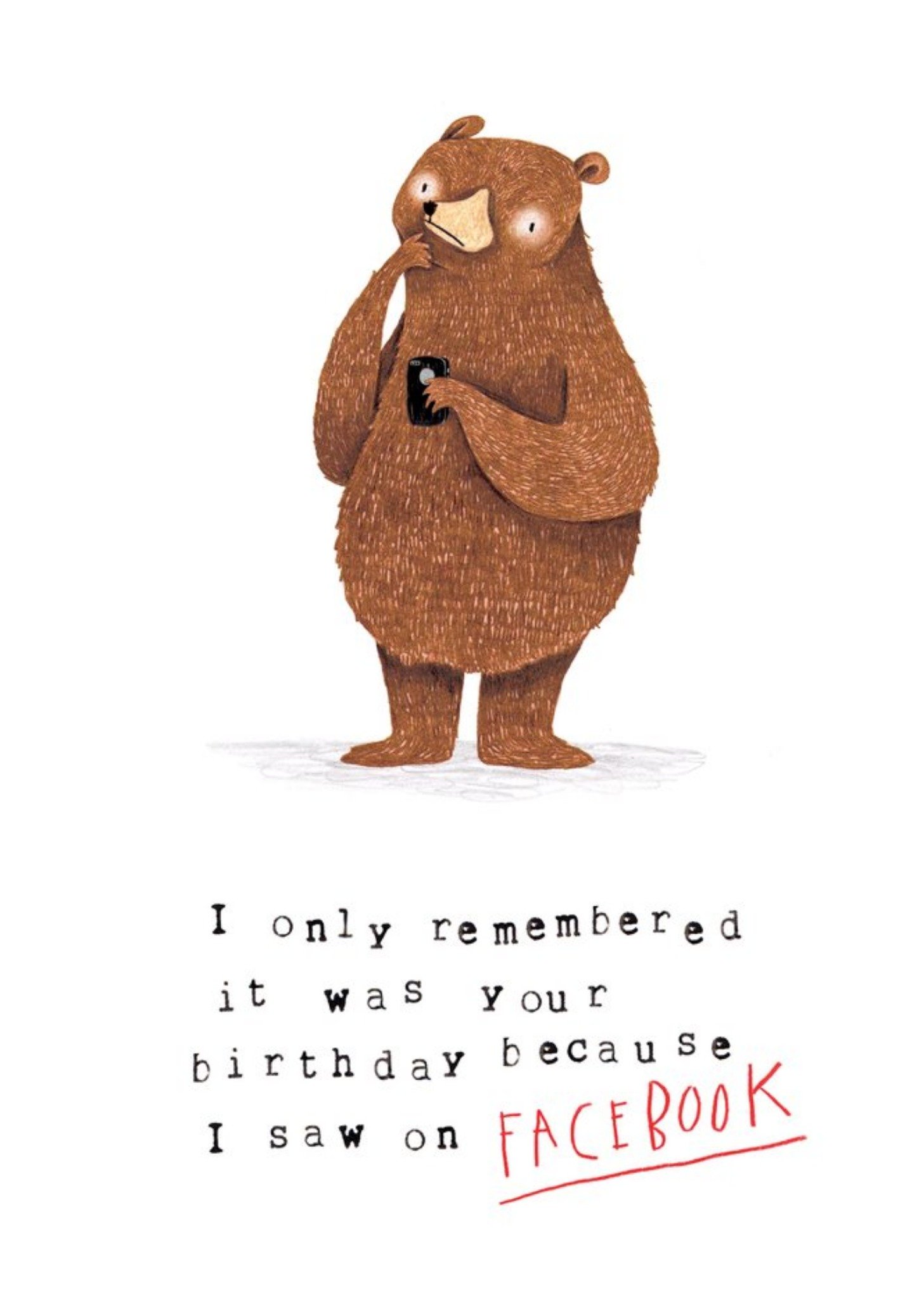 Moonpig Animal Birthday Card - Grizzly Bear - Facebook