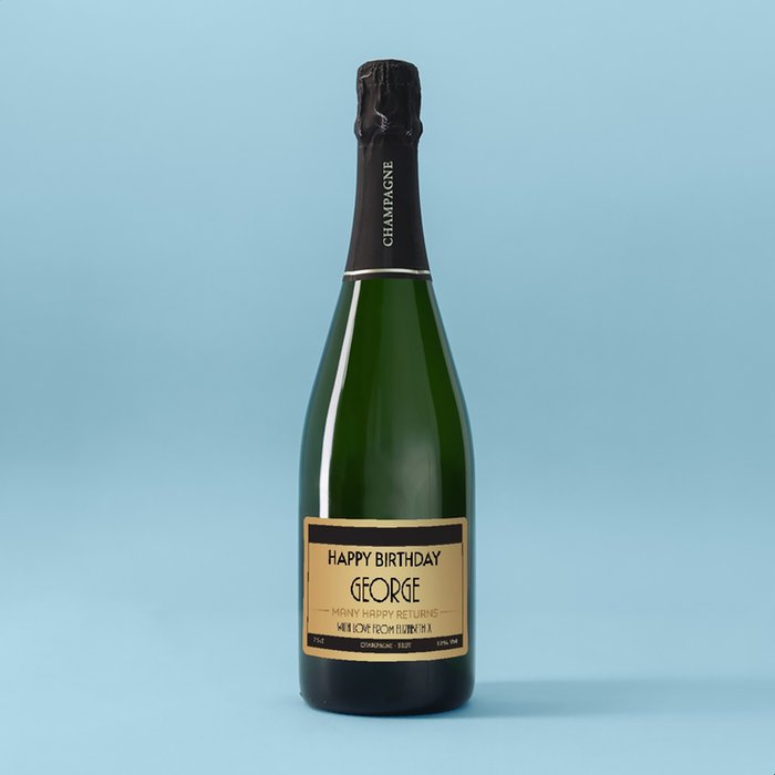 Personalised Happy Birthday Champagne 75cl