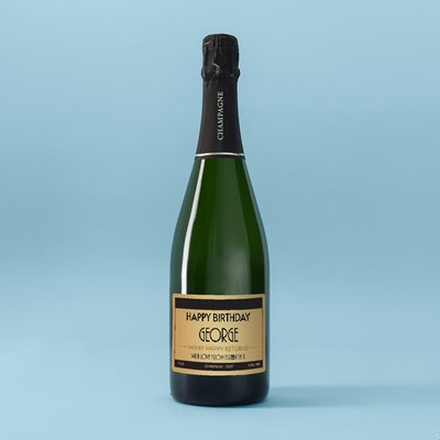 Personalised Happy Birthday Champagne 75cl