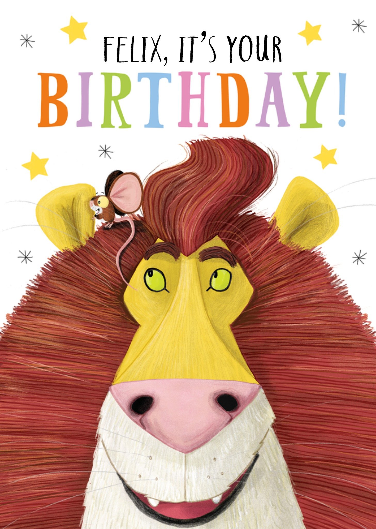 Moonpig Lion And Mouse Illustrated It's Your Birthday Card