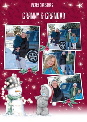 Me To You Tatty Teddy Photo Upload Christmas Postcard for Granny & Grandad