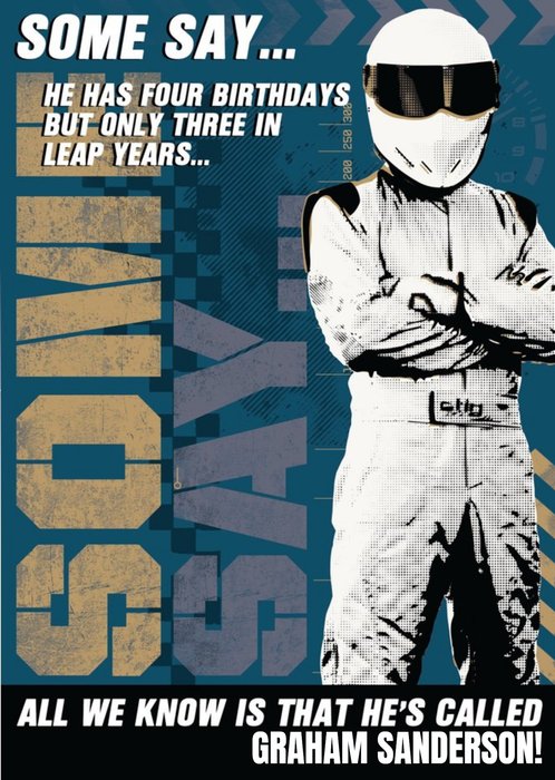 Top Gear The Stig Some Say Personalised Birthday Card