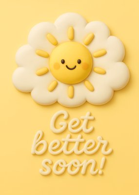 Get Better Soon Smiling Sun Illustrated Get Well Card