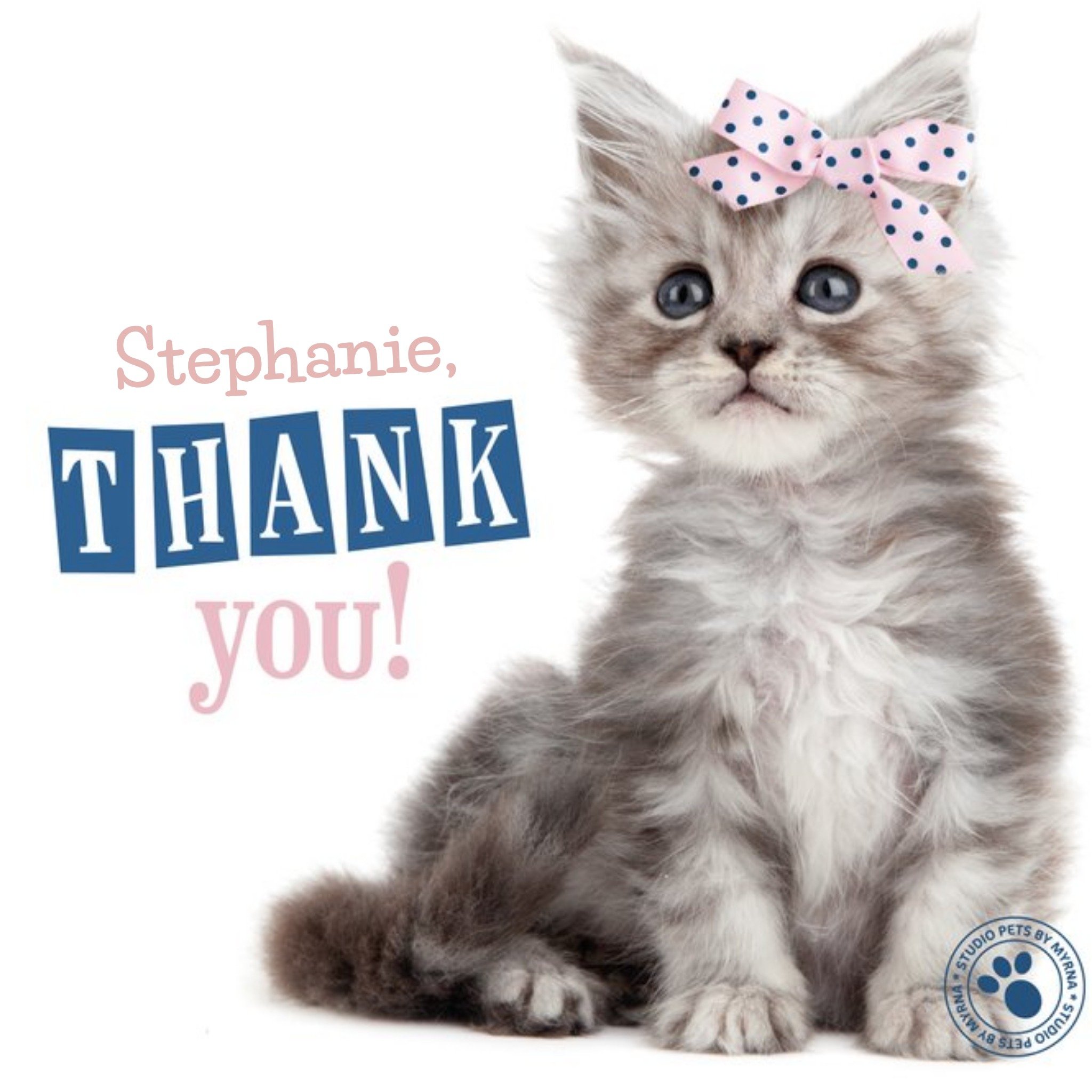 Studio Pets Personalised Kitten Thank You Card