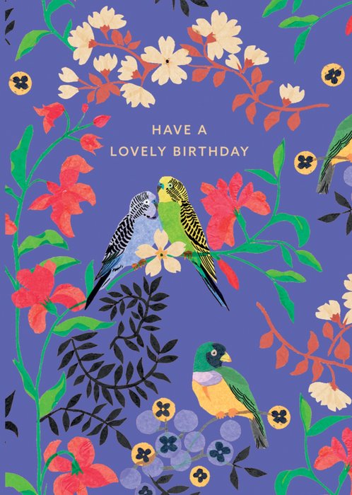 Tropical Birds Illustrated Cath Kidston Birthday Card 