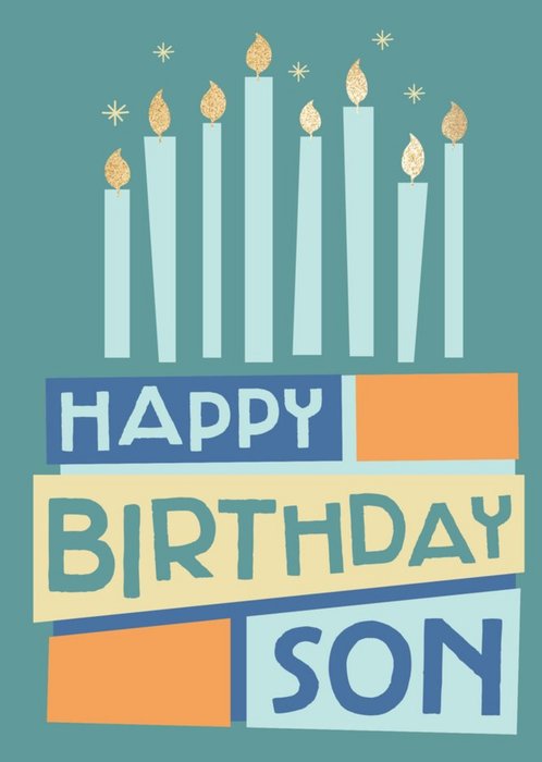 Shape Stack Geometric Son Birthday Card