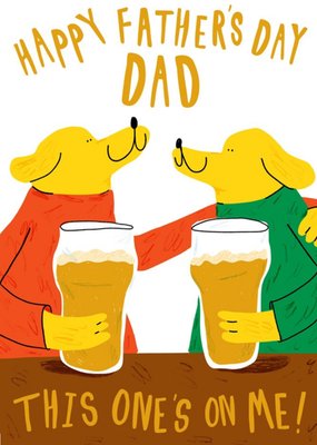 This One's On Me Illustrated Father's Day Card For Dad