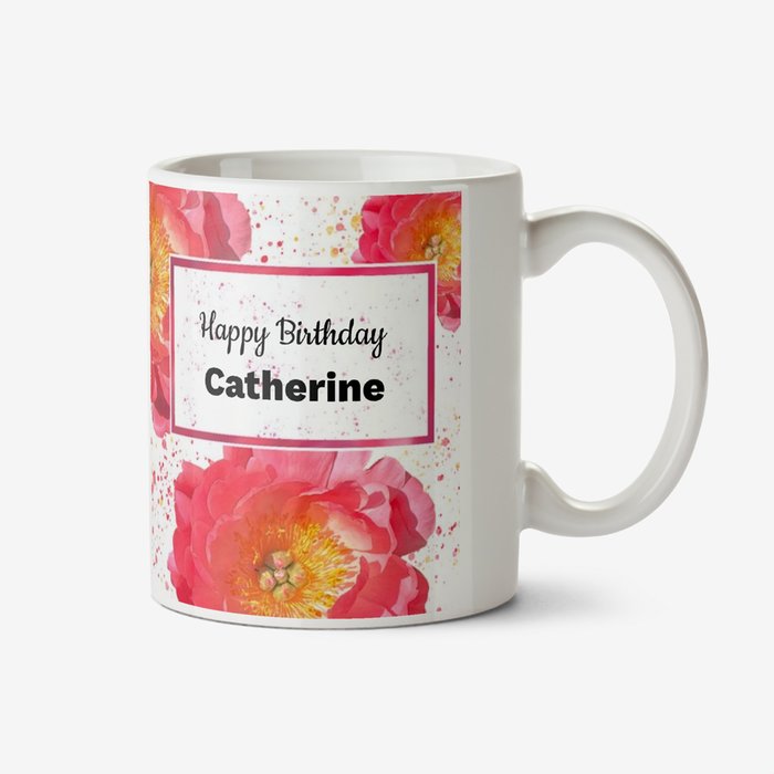 Photographic Flowers Happy Birthday Mug