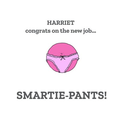 Smartie Pants Personalised New Job Card