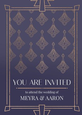 Art Deco Geometric Pattern Wedding Invitation Card