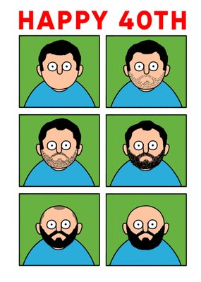 Changing Hair Illustration Funny 40th Birthday Card 