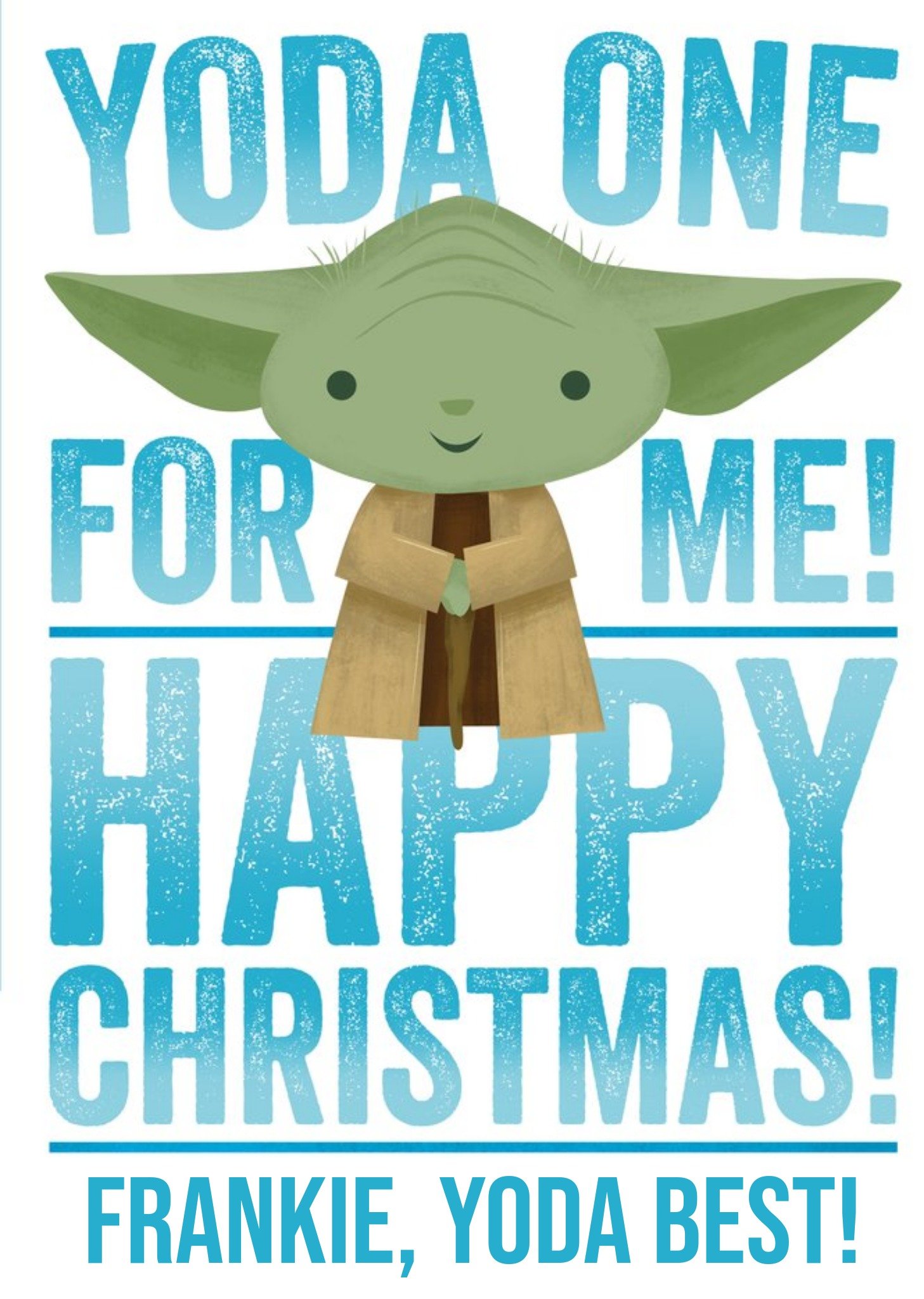 Disney Star Wars Yoda One For Me Christmas Card