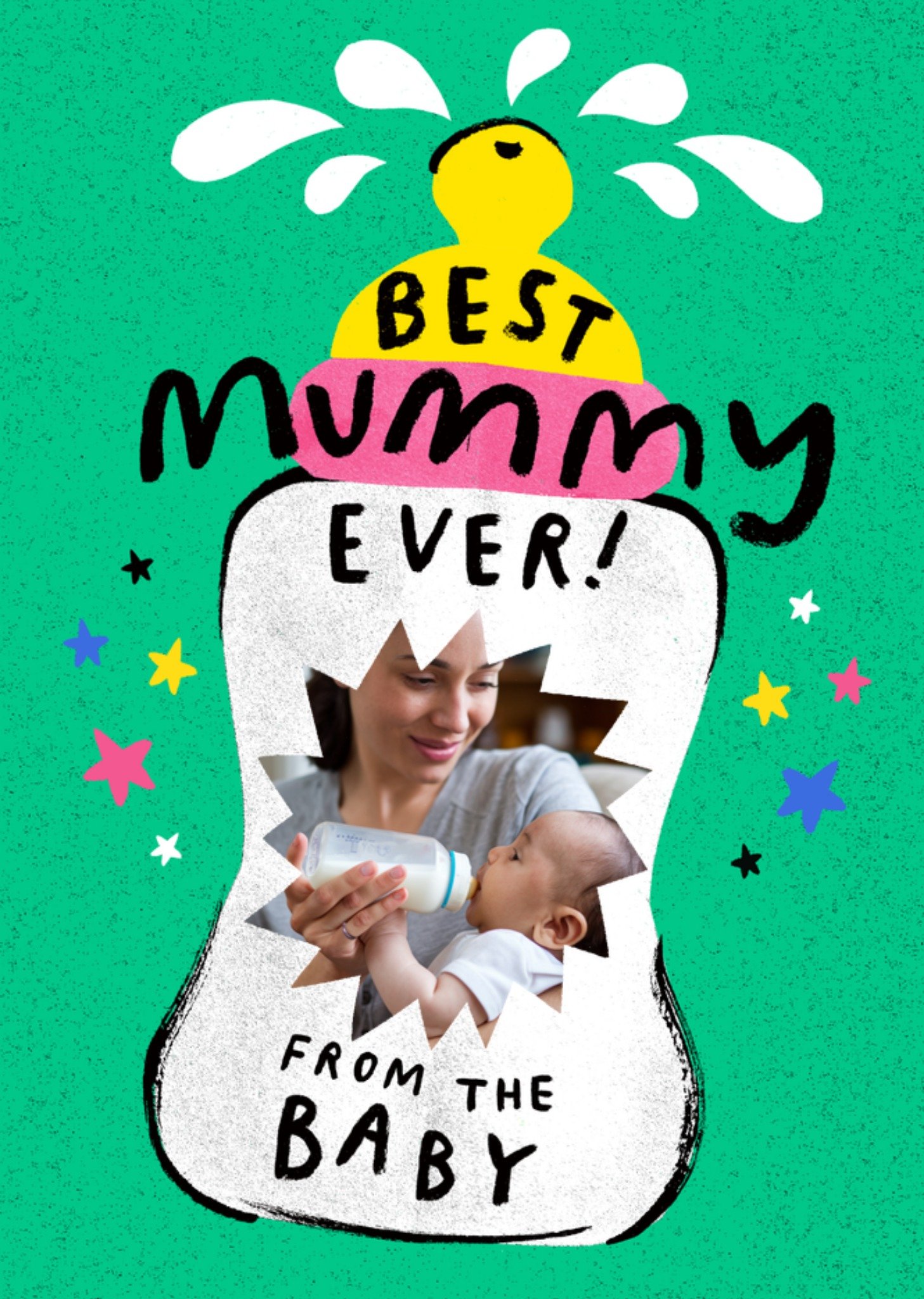 Moonpig Best Mummy Ever From The Baby Illustrated Photo Upload Mother's Day Card
