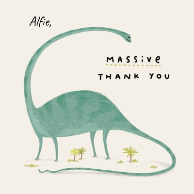 Cute Thank you card - dinosaur - Massive thank you