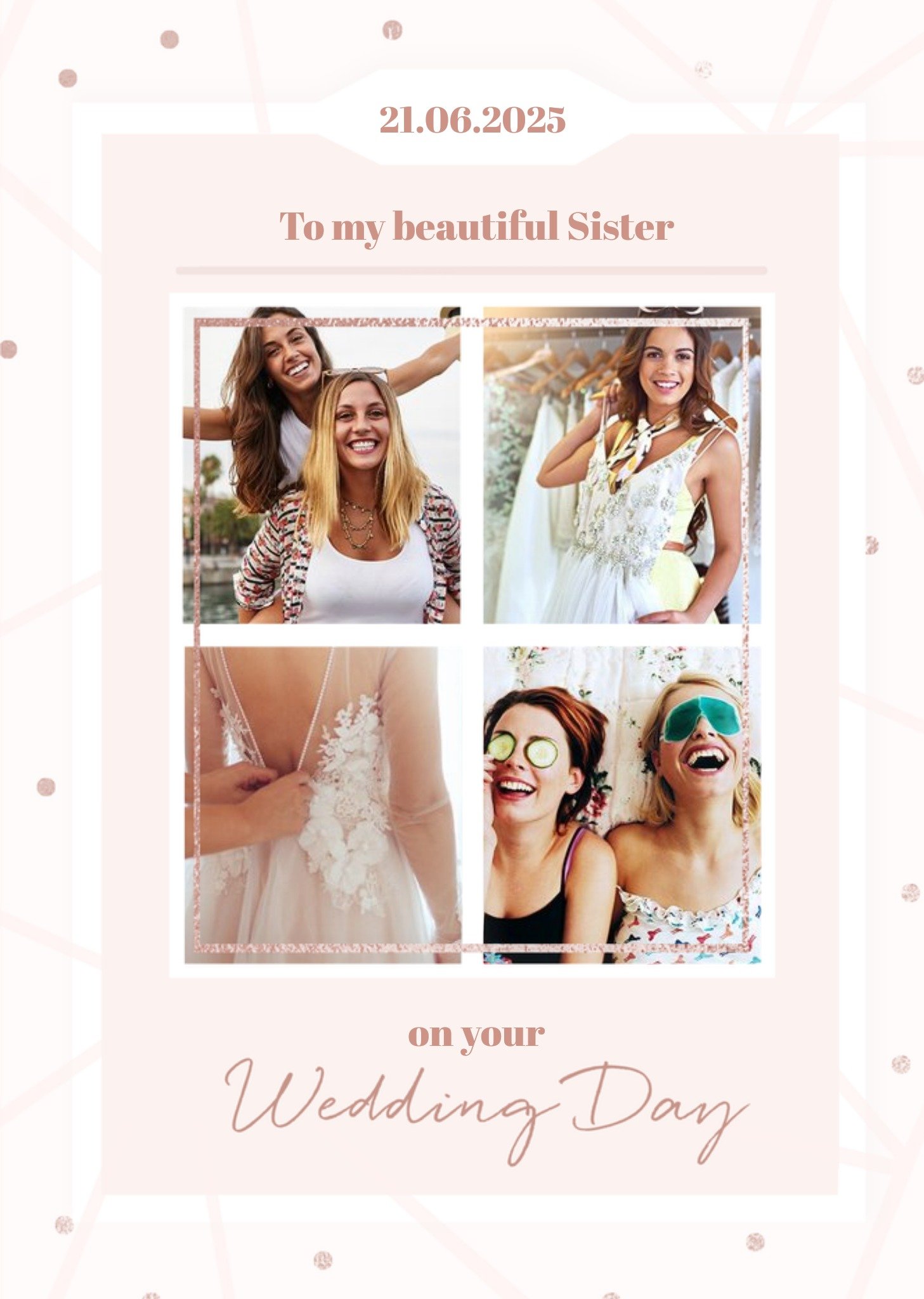 Moonpig To My Beautiful Sister On Your Wedding Day Photo Upload Wedding Card
