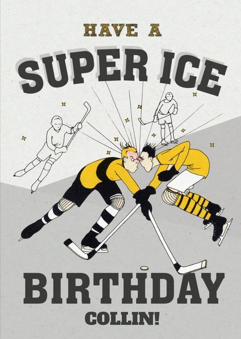 Ice Hockey Birthday Card