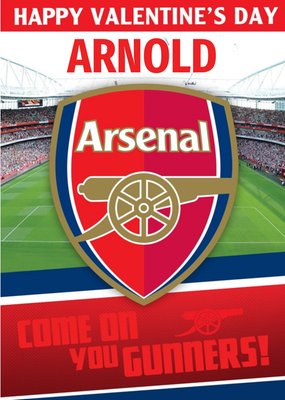 Arsenal Football Stadium Come On You Gunners Valentines Day Card