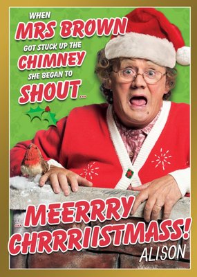 Funny Mrs Brown's Boys Up A Chimney Christmas Card