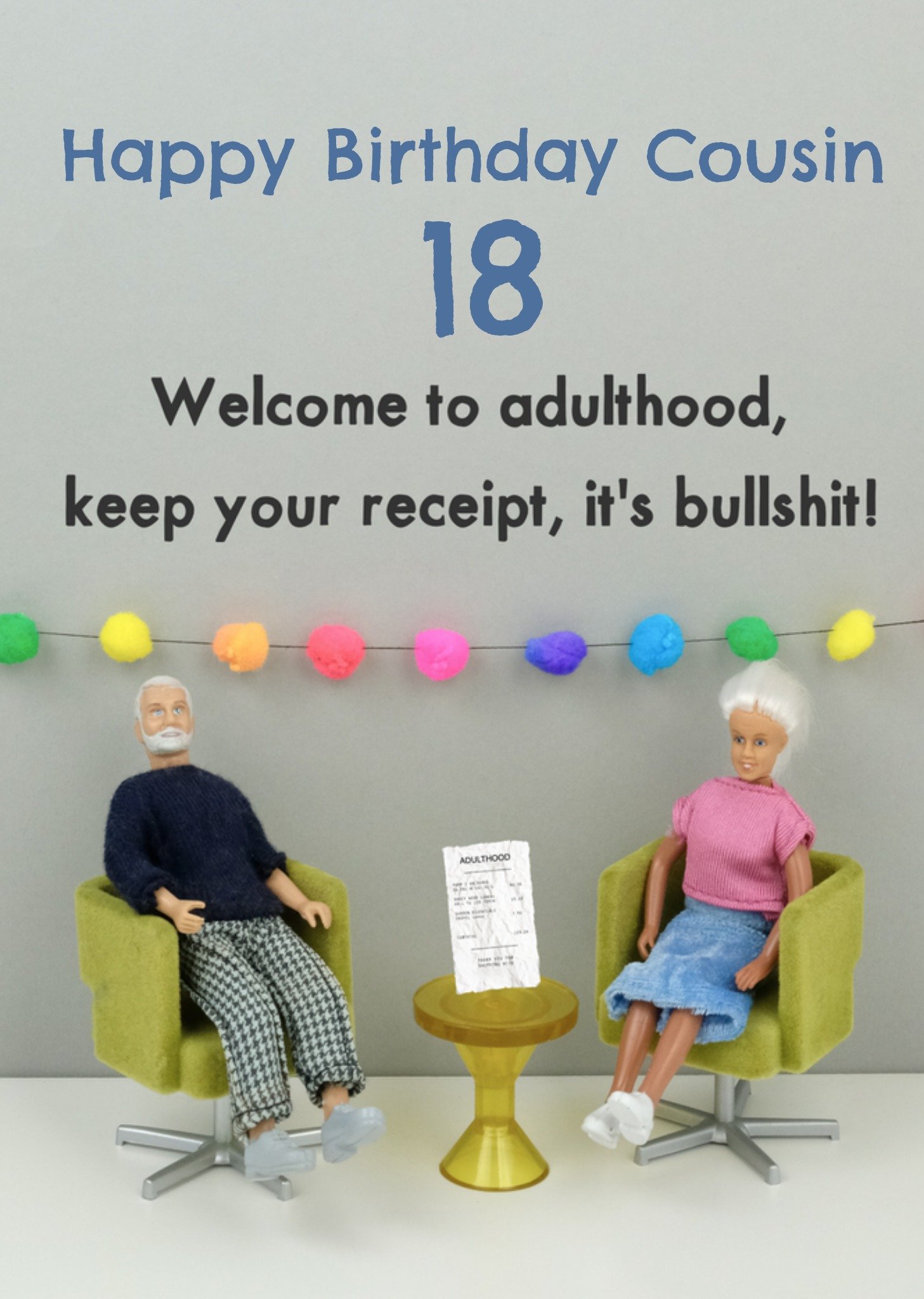 Moonpig Welcome To Adulthood Cousin 18th Birthday Card