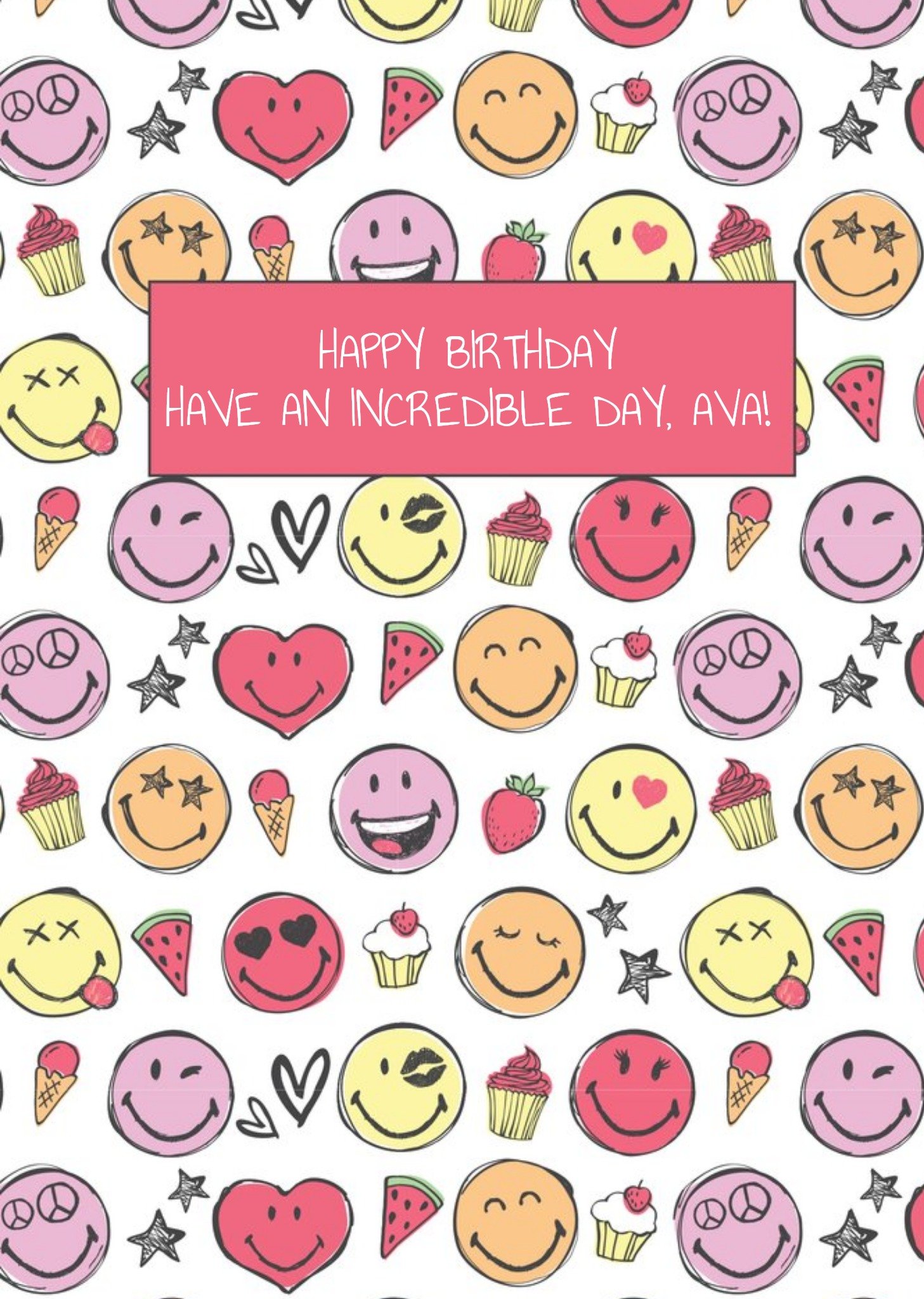 Moonpig Smiley World Cupcakes And Ice Cream Birthday Card