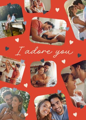 I Adore You Multi Photo Upload Valentine's Day Card