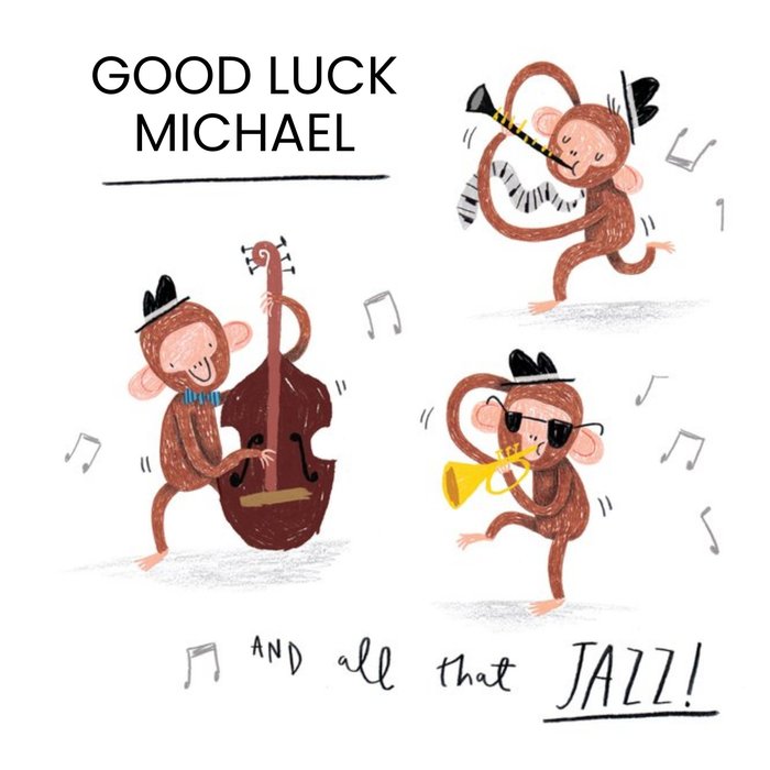 All That Jazz Monkeys Personalised Card