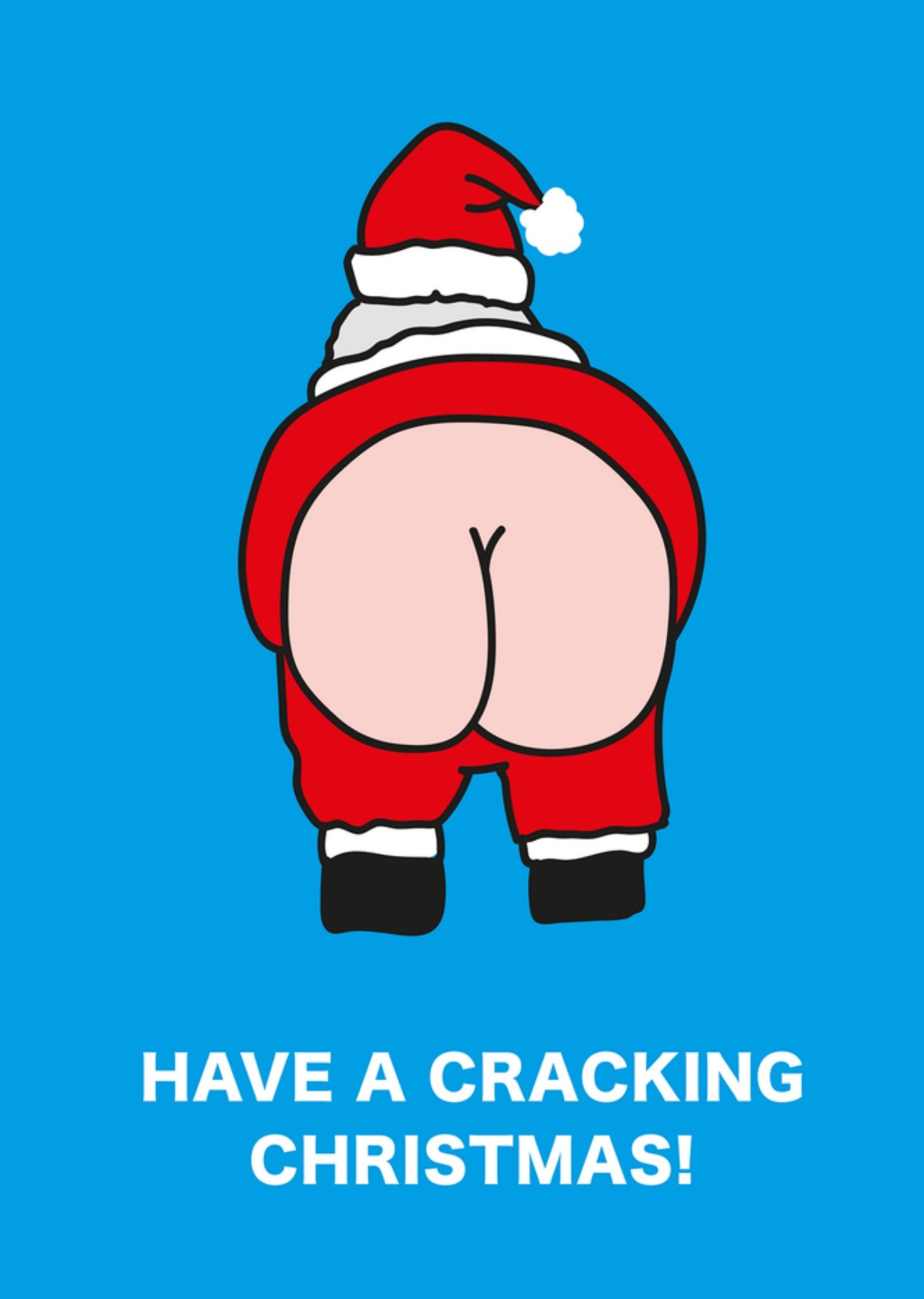 Cracking Christmas Cheeky Santa Bottom Illustrated Scribbler Card