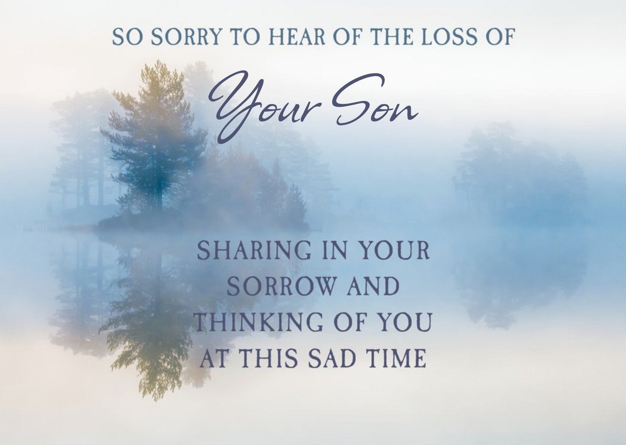 Moonpig Personalised So Sorry To Hear Of The Loss Of Your Son Card
