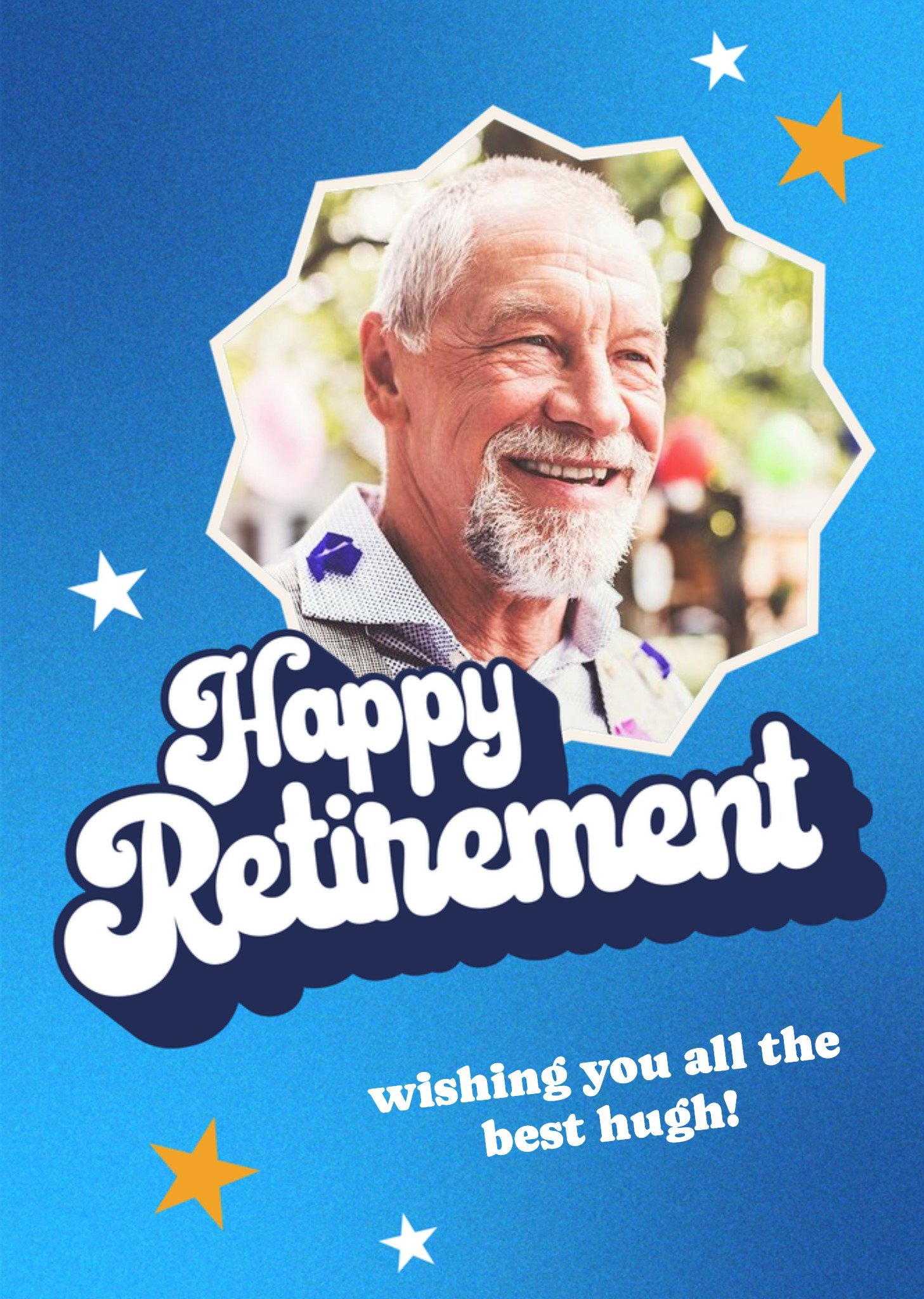 Moonpig Block Party Stars Photo Upload Retirement Card