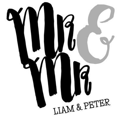 Black And White Mr And Mr Personalised Wedding Day Card