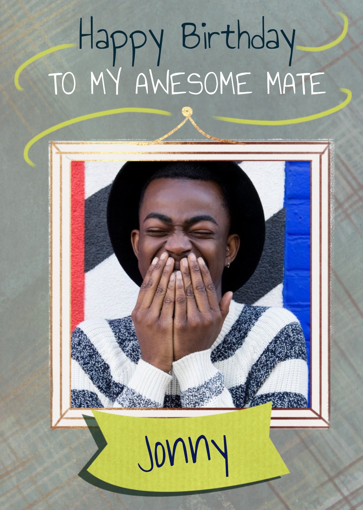 Moonpig To My Awesome Mate Illustrated Photo Upload Birthday Card