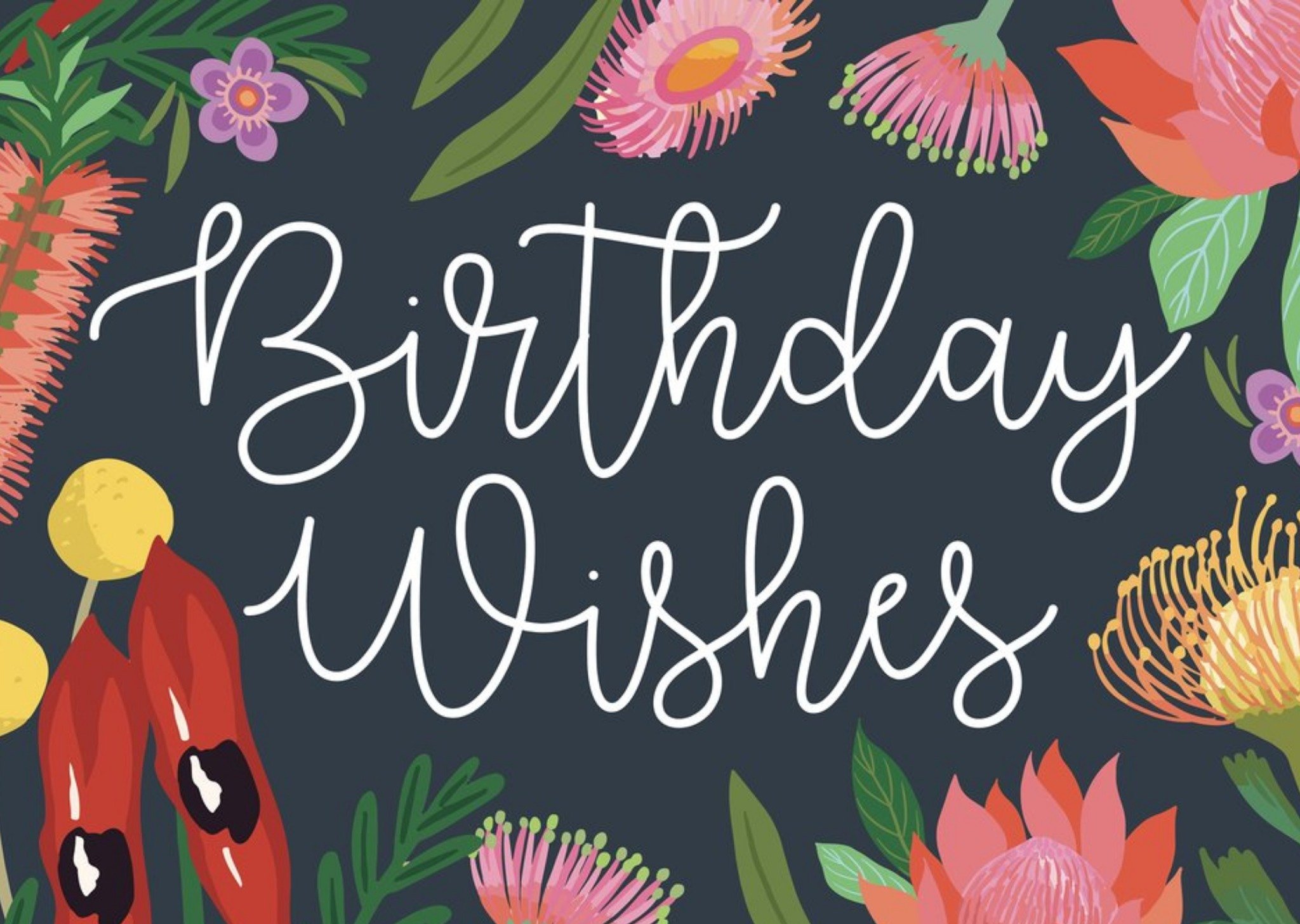 Moonpig Birthday Wishes Floral Card
