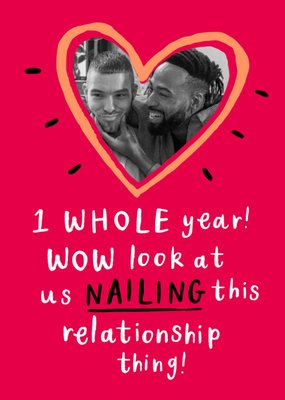1 Whole Year Photo Upload Anniversary Card