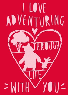 Disney Winnie The Pooh I Love Adventuring With You Valentine's Card