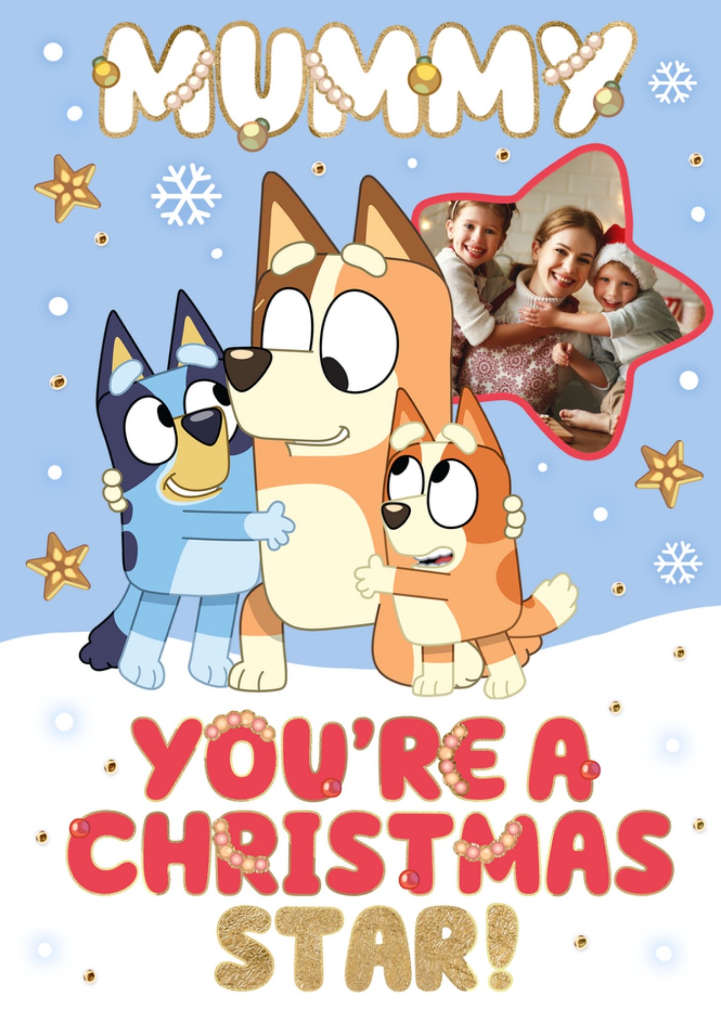 Bbc Bluey Mummy You're A Star Photo Upload Christmas Card
