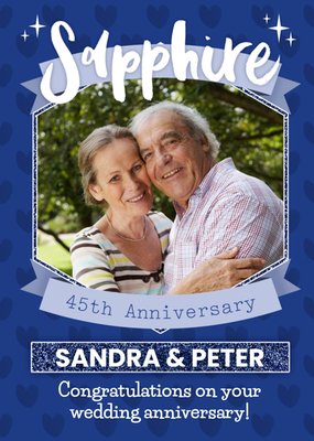 Sapphire 45Th Anniversary Card