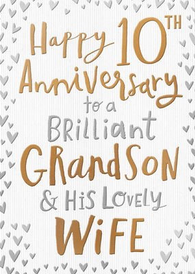 Grandson & Wife 10th Anniversary Card