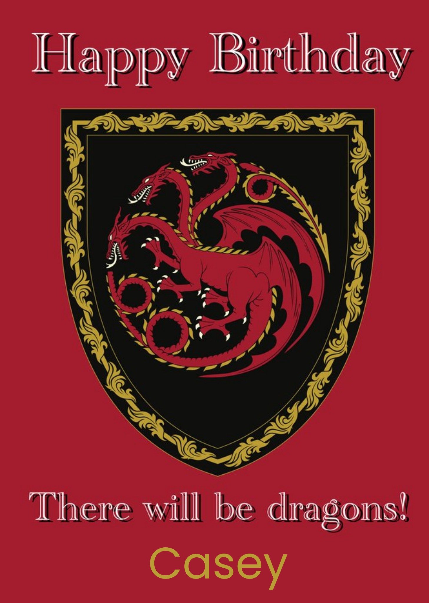 Game Of Thrones House Of The Dragon Crest Birthday Card