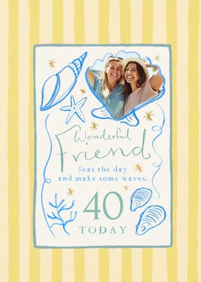Wonderful Friend 40 Today Photo Upload Birthday Card  